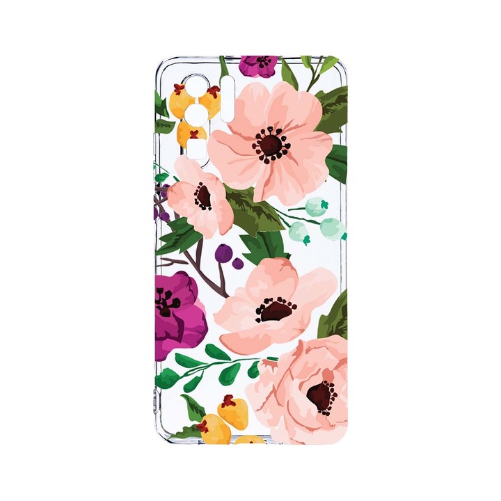 Силиконов калъф BestCase за Huawei P30 Pro, Pastel Flowers, Camera Protection, Clear Silicon 2.0MM, T 629