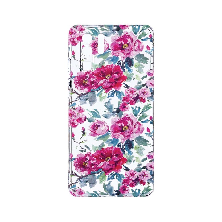 Силиконов калъф BestCase за Huawei P30 Pro, Pastel Colors Collection Flowers, Camera Protection, Clear Silicon 2.0MM, T 507