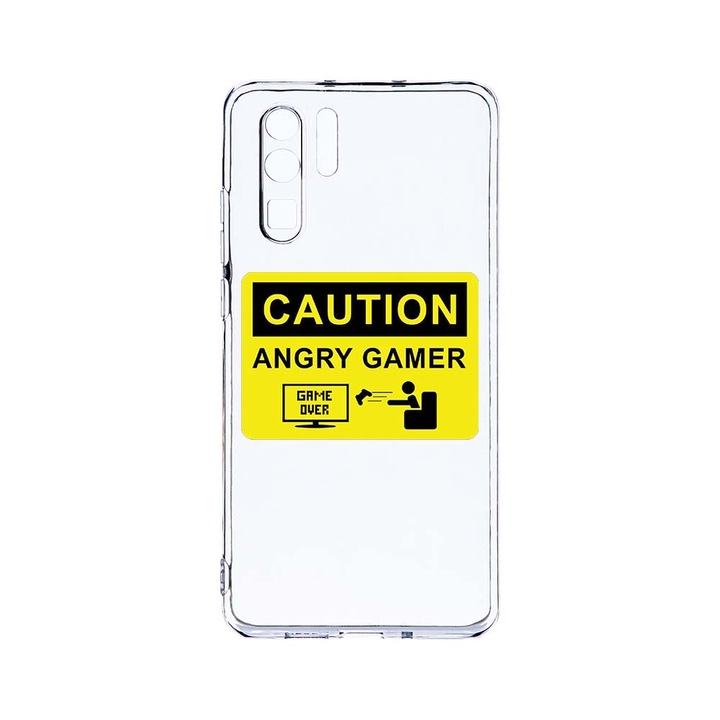 Силиконов калъф BestCase за Huawei P30 Pro, Angry Gamer, Camera Protection, Clear Silicon 2.0MM, T 673