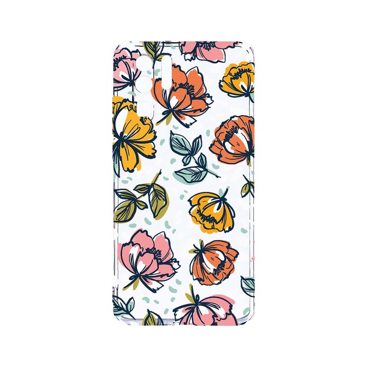 Силиконов калъф BestCase за Huawei P30 Pro, Flowers - Pastel Colors, Camera Protection, Clear Silicon 2.0MM, T 755