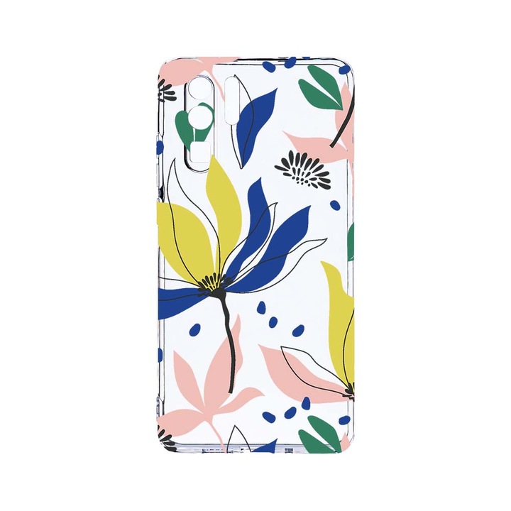 Силиконов калъф BestCase за Huawei P30 Pro, Flowers Pattern, Camera Protection, Clear Silicon 2.0MM, T 754