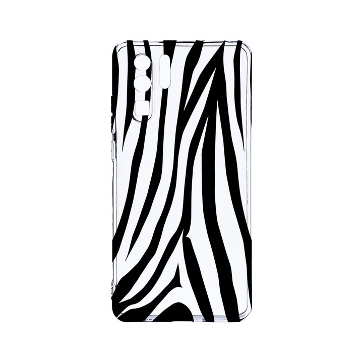 Силиконов калъф BestCase за Huawei P30 Pro, Black Zebra, Camera Protection, Clear Silicon 2.0MM, T 785