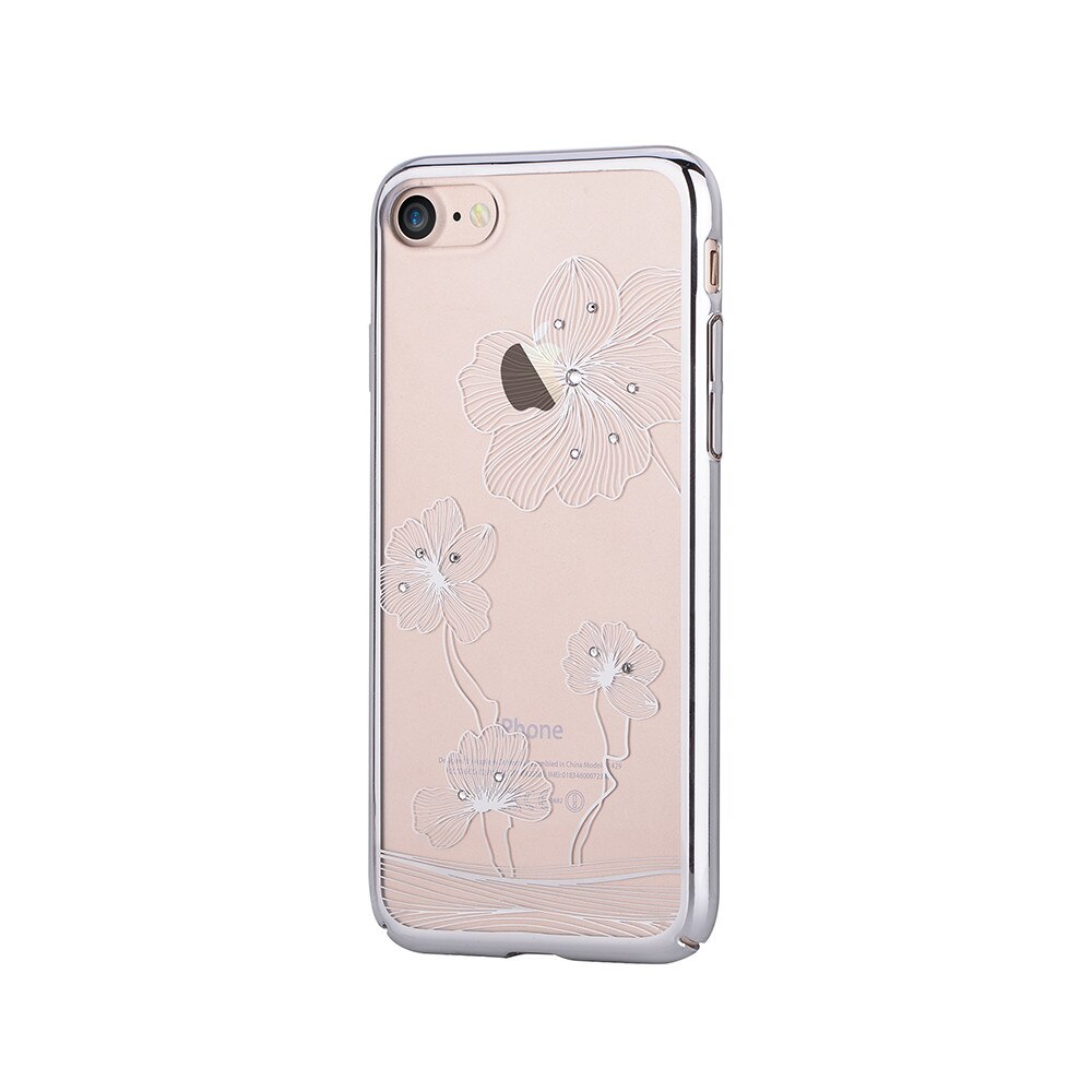 Carcasa Comma Crystal Flora 360 pentru iPhone 8 / 7, (Cristale) Silver