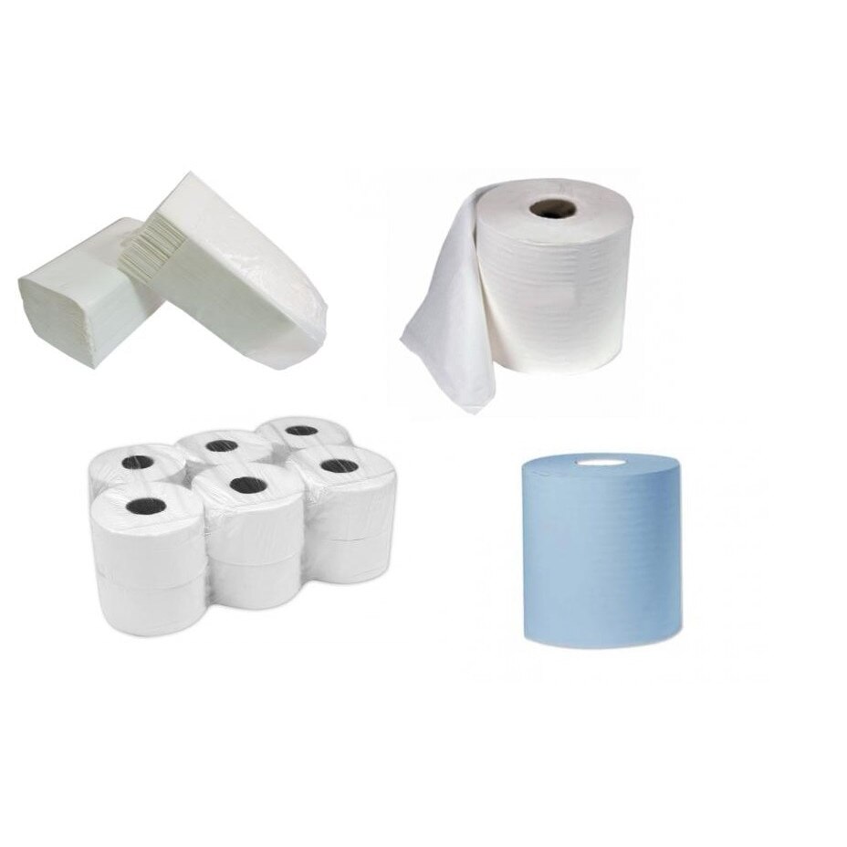 Pachet Clean,consumabile hartie,hartie igienica, prosop in rola,prosoape pliate,rola industriala