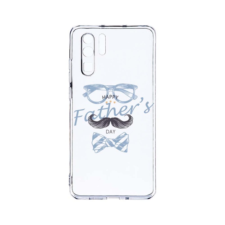 Силиконов калъф BestCase за Huawei P30 Pro, Fathers Day, Camera Protection, Clear Silicon 2.0MM, T 797