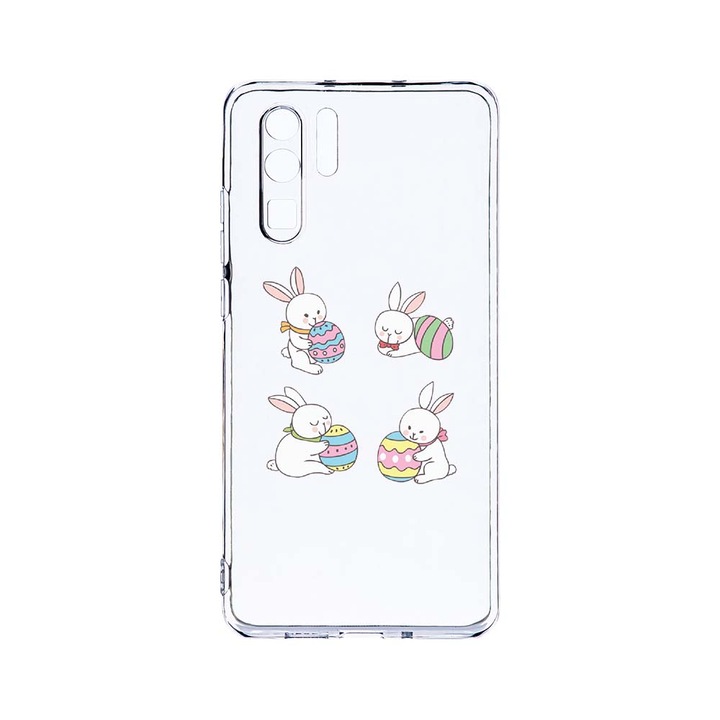 Силиконов калъф BestCase за Huawei P30 Pro, Easter Rabbit, Camera Protection, Clear Silicon 2.0MM, T 690
