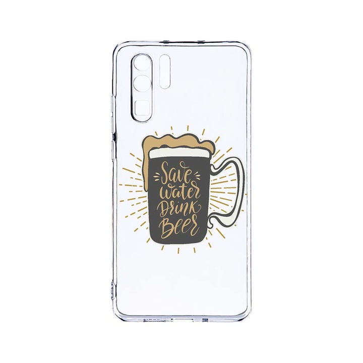 Силиконов калъф BestCase за Huawei P30 Pro, Save Water, Camera Protection, Clear Silicon 2.0MM, T 806