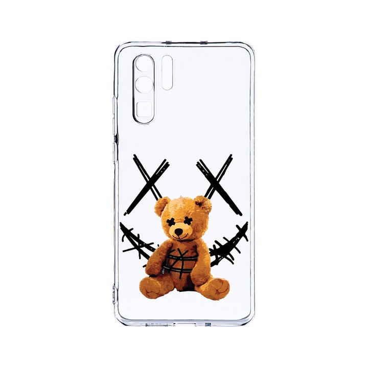 Силиконов калъф BestCase за Huawei P30 Pro, Teddy Bear Smile, Camera Protection, Clear Silicon 2.0MM, T 982