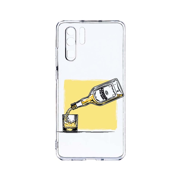 Силиконов калъф BestCase за Huawei P30 Pro, Whiskey, Camera Protection, Clear Silicon 2.0MM, T 805