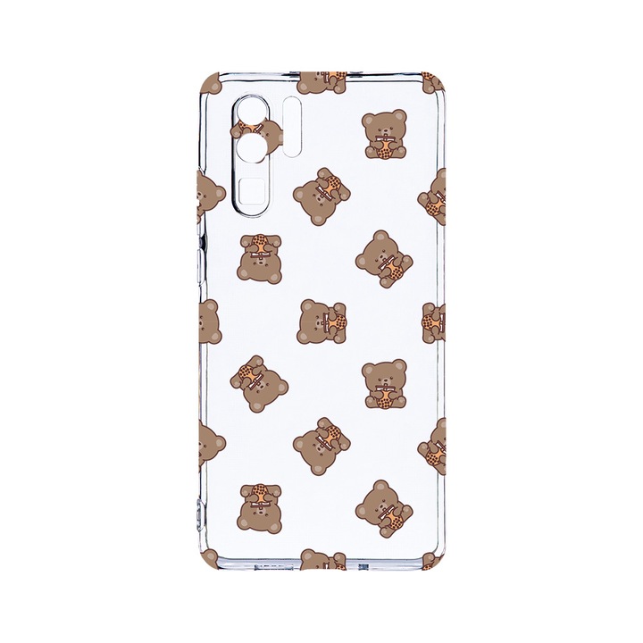Силиконов калъф BestCase за Huawei P30 Pro, Teddy Bear Pattern, Camera Protection, Clear Silicon 2.0MM, T 974