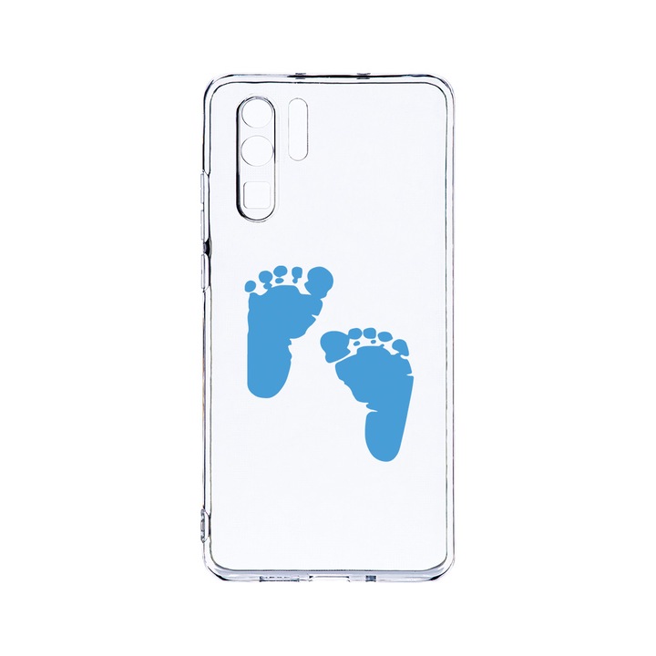 Силиконов калъф BestCase за Huawei P30 Pro, Boy Feet Print, Camera Protection, Clear Silicon 2.0MM, T 960