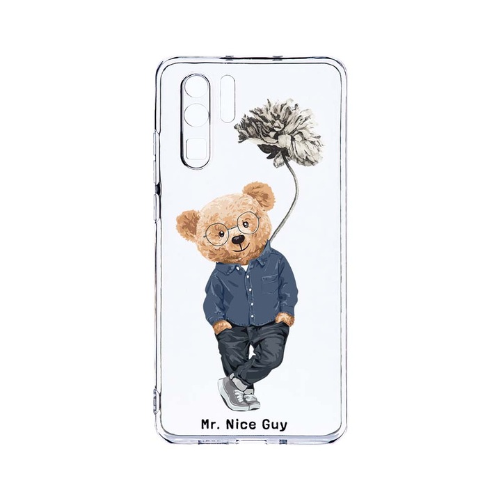 Силиконов калъф BestCase за Huawei P30 Pro, Nice Guy - Teddy Bear, Camera Protection, Clear Silicon 2.0MM, T 934
