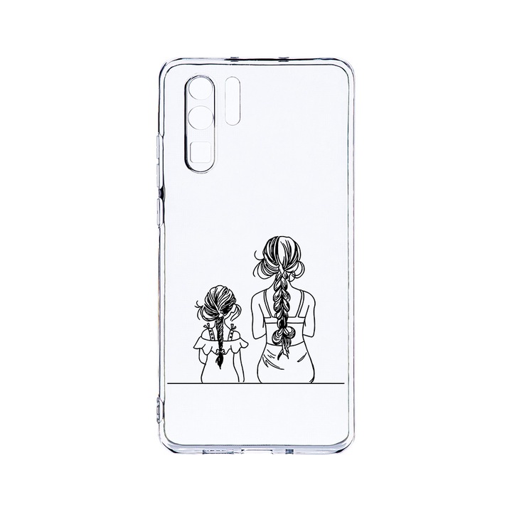Силиконов калъф BestCase за Huawei P30 Pro, Mom And Daughter, Camera Protection, Clear Silicon 2.0MM, T 1048