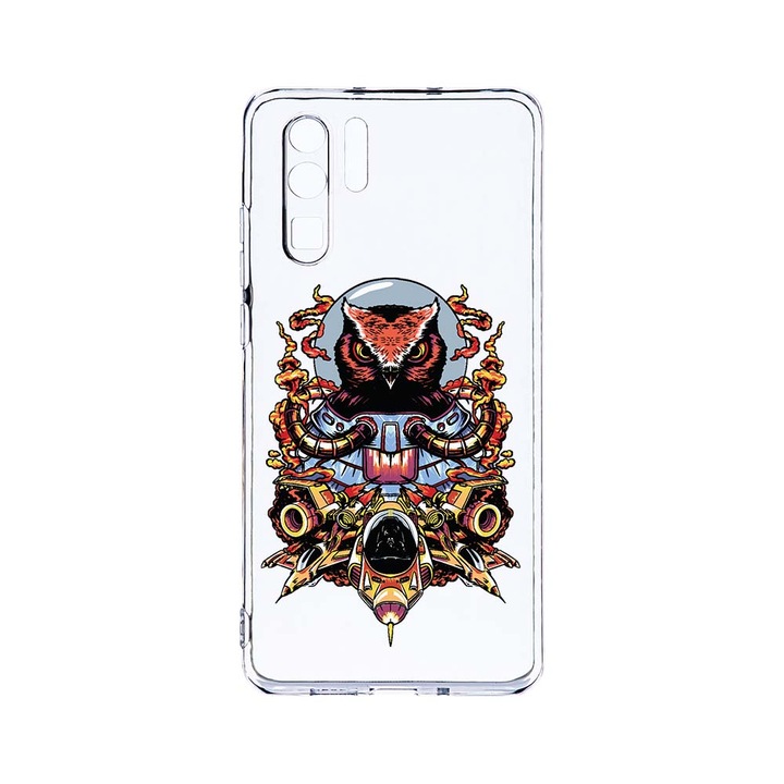 Силиконов калъф BestCase за Huawei P30 Pro, Astronaut Owl, Camera Protection, Clear Silicon 2.0MM, T 817