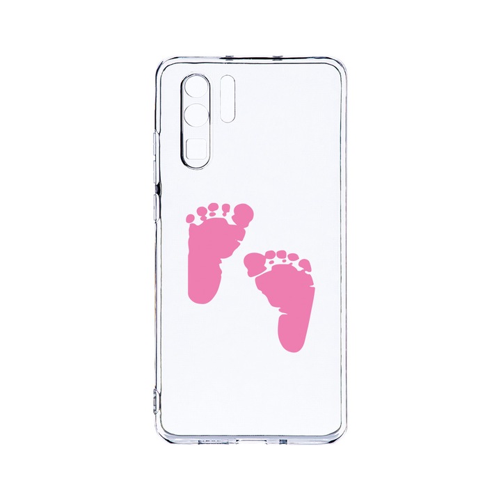 Силиконов калъф BestCase за Huawei P30 Pro, Girl Feet Print, Camera Protection, Clear Silicon 2.0MM, T 961