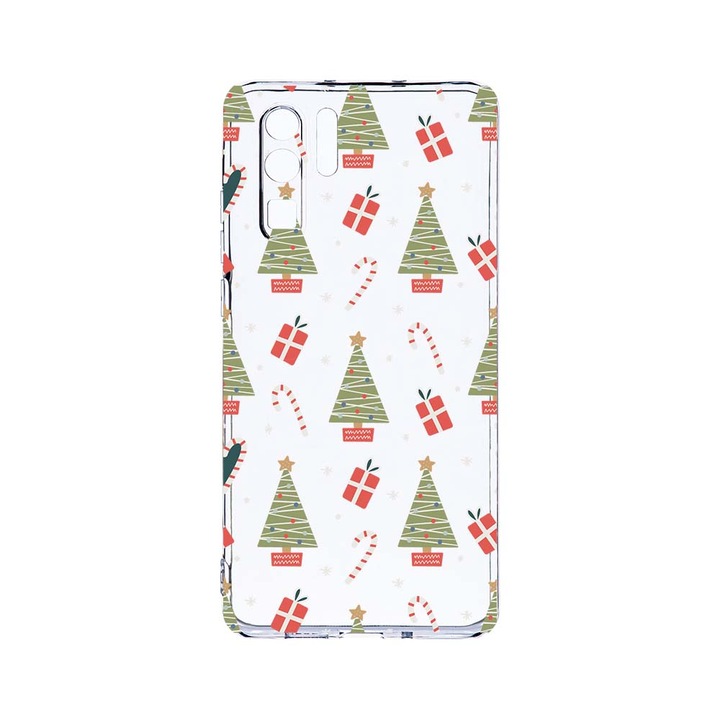 Силиконов калъф BestCase за Huawei P30 Pro, Christmas Pattern, Camera Protection, Clear Silicon 2.0MM, T 873