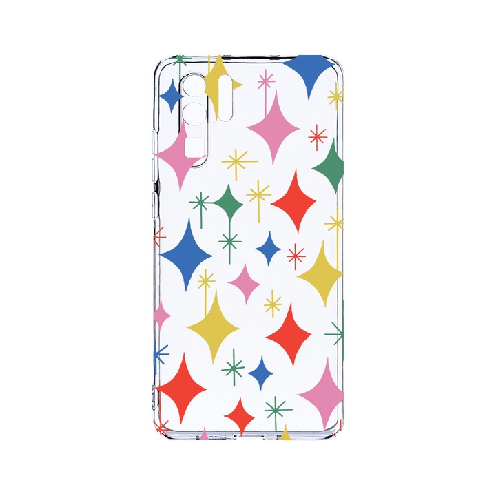 Силиконов калъф BestCase за Huawei P30 Pro, Star Pattern, Camera Protection, Clear Silicon 2.0MM, T 988