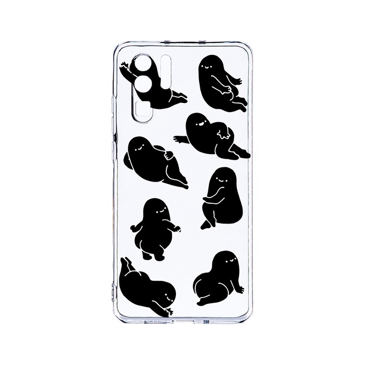 Силиконов калъф BestCase за Huawei P30 Pro, Oversize Pattern, Camera Protection, Clear Silicon 2.0MM, T 1044
