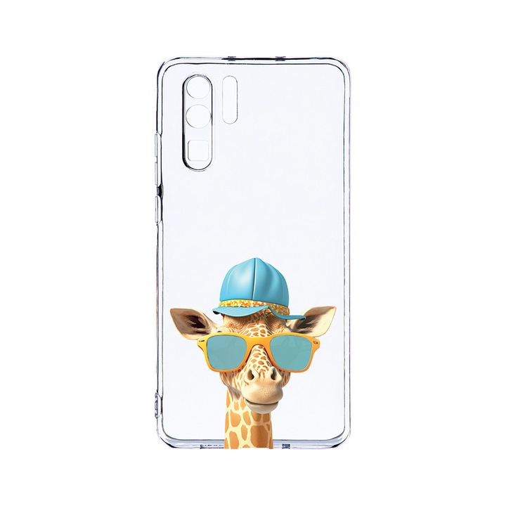 Силиконов калъф BestCase за Huawei P30 Pro, Cool Giraffe, Camera Protection, Clear Silicon 2.0MM, T 1007