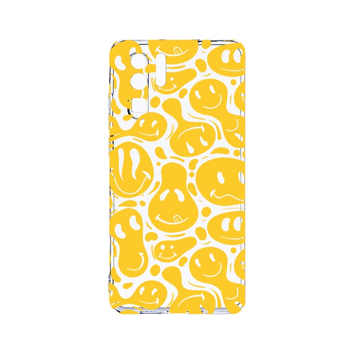 Силиконов калъф BestCase за Huawei P30 Pro, Acid Smiley, Camera Protection, Clear Silicon 2.0MM, T 1053