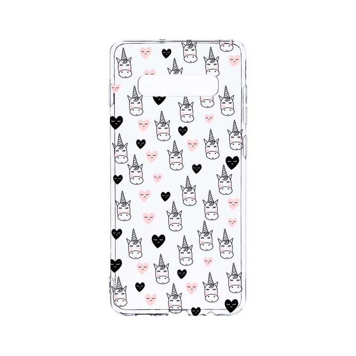 Силиконов калъф BestCase за Samsung Galaxy S10 Plus, Unicorn Pattern, Camera Protection, Clear Silicon 2.0MM, T 190