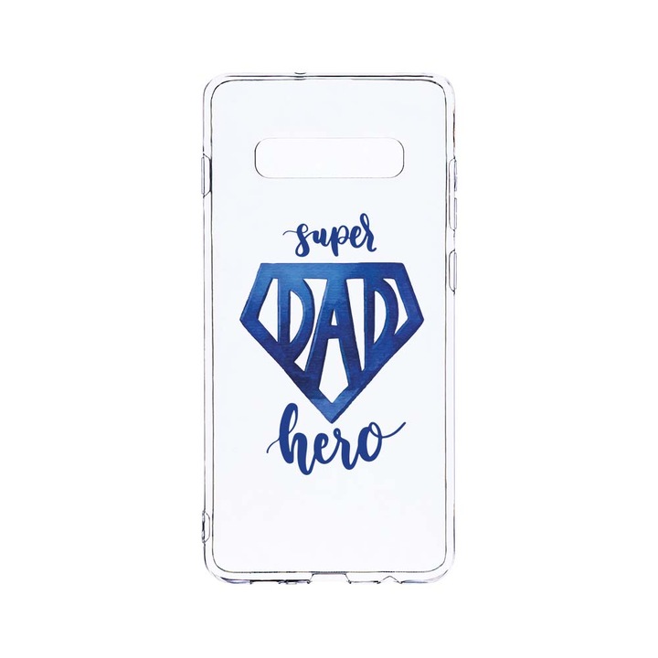 Силиконов калъф BestCase за Samsung Galaxy S10 Plus, Superhero Dad, Camera Protection, Clear Silicon 2.0MM, T 182