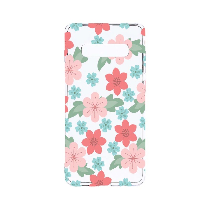 Силиконов калъф BestCase за Samsung Galaxy S10 Plus, Pastel Colors Collection Flowers, Camera Protection, Clear Silicon 2.0MM, T 515