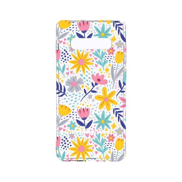 Силиконов калъф BestCase за Samsung Galaxy S10 Plus, Little Flowers, Camera Protection, Clear Silicon 2.0MM, T 758