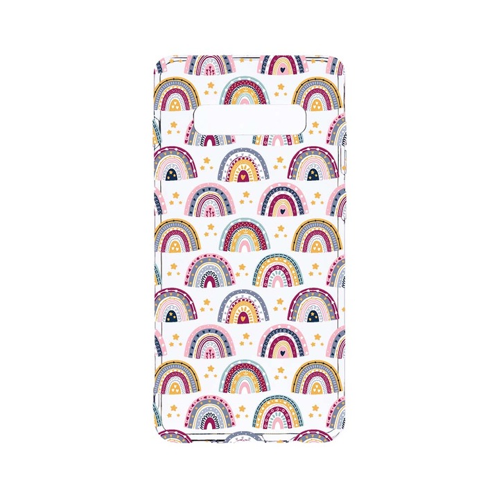 Силиконов калъф BestCase за Samsung Galaxy S10 Plus, Rainbow Hand Drawn, Camera Protection, Clear Silicon 2.0MM, T 839
