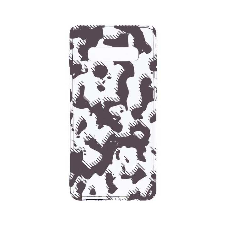 Силиконов калъф BestCase за Samsung Galaxy S10 Plus, Gray Camouflage, Camera Protection, Clear Silicon 2.0MM, T 810