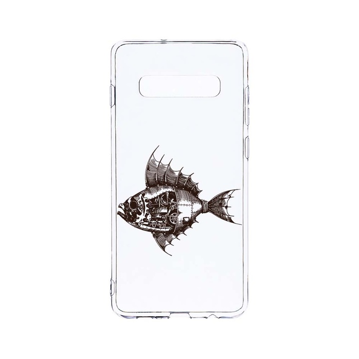Силиконов калъф BestCase за Samsung Galaxy S10 Plus, Fish, Camera Protection, Clear Silicon 2.0MM, T 825