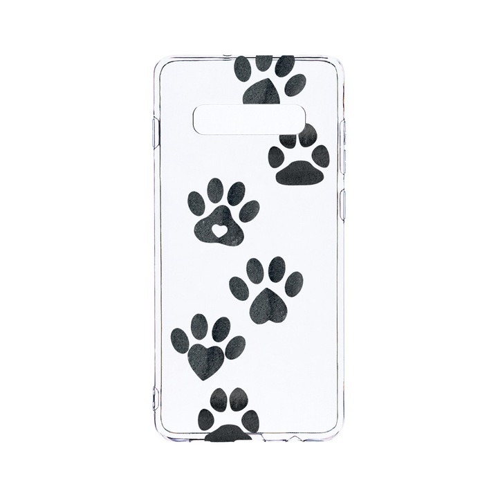 Силиконов калъф BestCase за Samsung Galaxy S10 Plus, Dog Paw, Camera Protection, Clear Silicon 2.0MM, T 1013