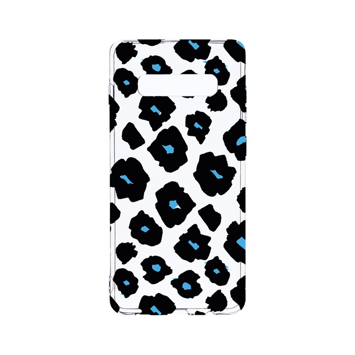 Силиконов калъф BestCase за Samsung Galaxy S10 Plus, Blue Leopard Pattern, Camera Protection, Clear Silicon 2.0MM, T 1039