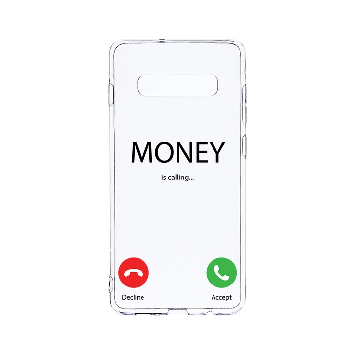 Силиконов калъф BestCase за Samsung Galaxy S10 Plus, Money Is Calling, Camera Protection, Clear Silicon 2.0MM, T 986