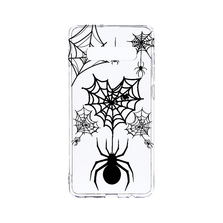 Силиконов калъф BestCase за Samsung Galaxy S10 Plus, Spider Web, Camera Protection, Clear Silicon 2.0MM, T 1036