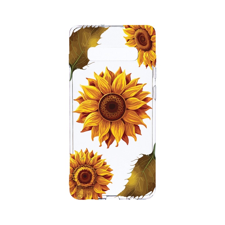 Силиконов калъф BestCase за Samsung Galaxy S10 Plus, Sun Flower, Camera Protection, Clear Silicon 2.0MM, T 1070