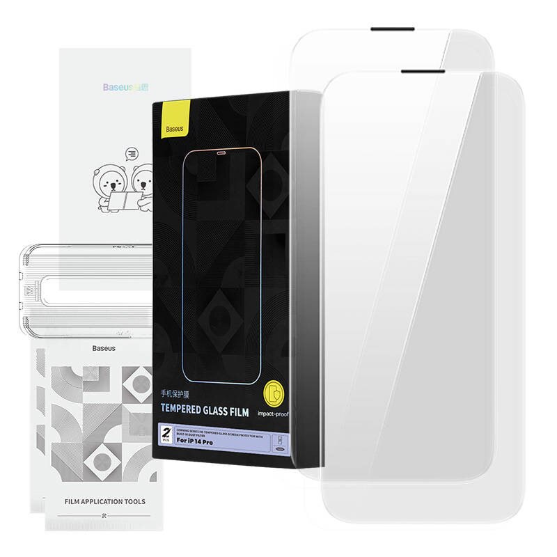 Sticla securizata Baseus Corning pentru iPhone 14 Pro cu filtru de praf incorporat