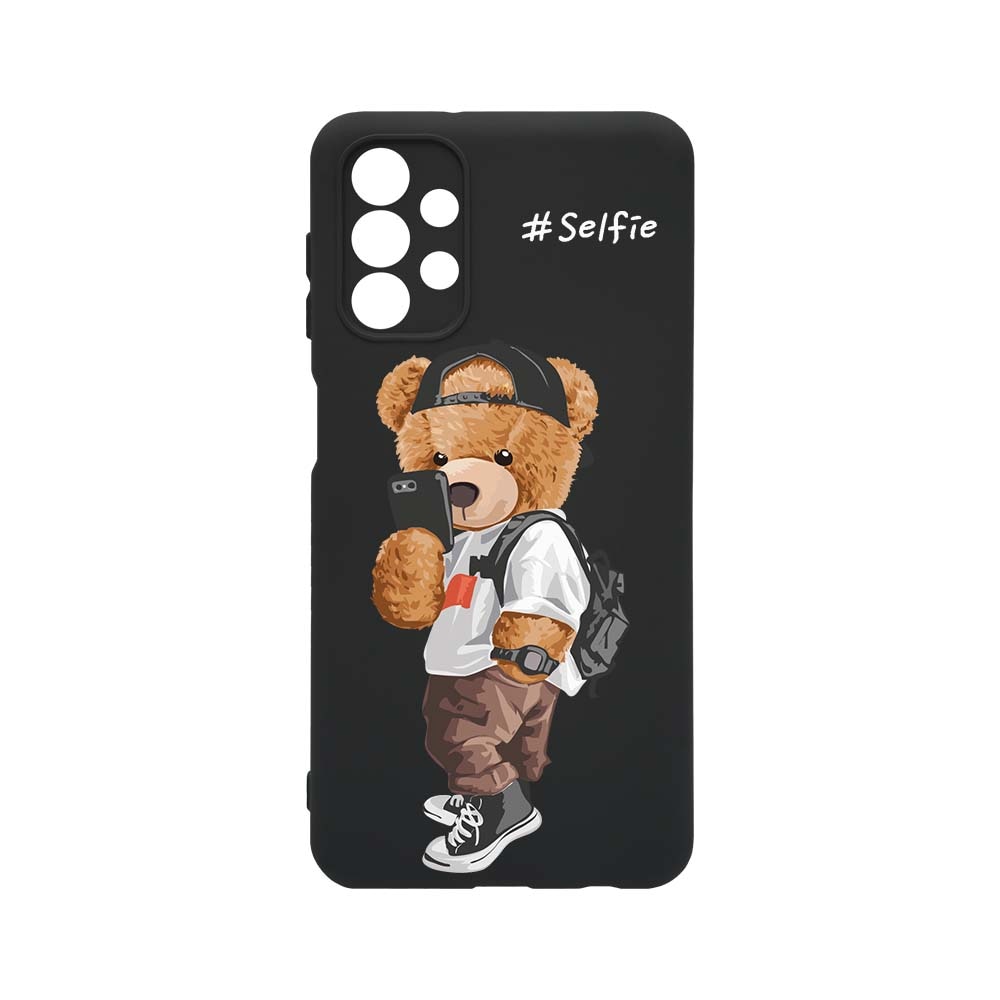 Husa BestCase® Premium Liquid Silicon, Compatibila Cu Samsung Galaxy A13 4G, Selfie Teddy Bear, SLIM 1.2MM, Microfibra in interior, Antisoc, Rezistent la socuri, Protectie Camera, PB 925
