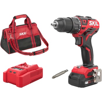 Masina de gaurit si insurubat (bormasina) pe acumulator Skil Red DD1E2060DA, 12 V, motor Brushless, compacta, 1700 RPM, 2 viteze, 50 Nm, 1 acumulator 2.0 Ah, incarcator si geanta de transport