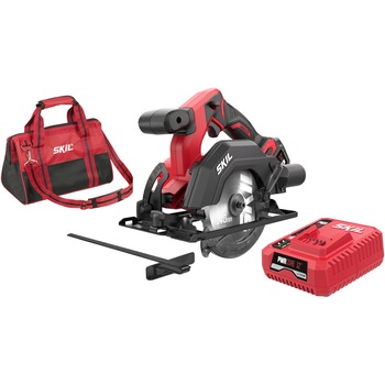 Fierastrau circular pe acumulator Skil Red SW1E2550DA, 12 V, motor Brushless, compact, 140 mm, 2.2 kg, 4200 rpm, adancime de taiere 42 mm, 1 acumulator 4.0 Ah, incarcator si geanta de transport