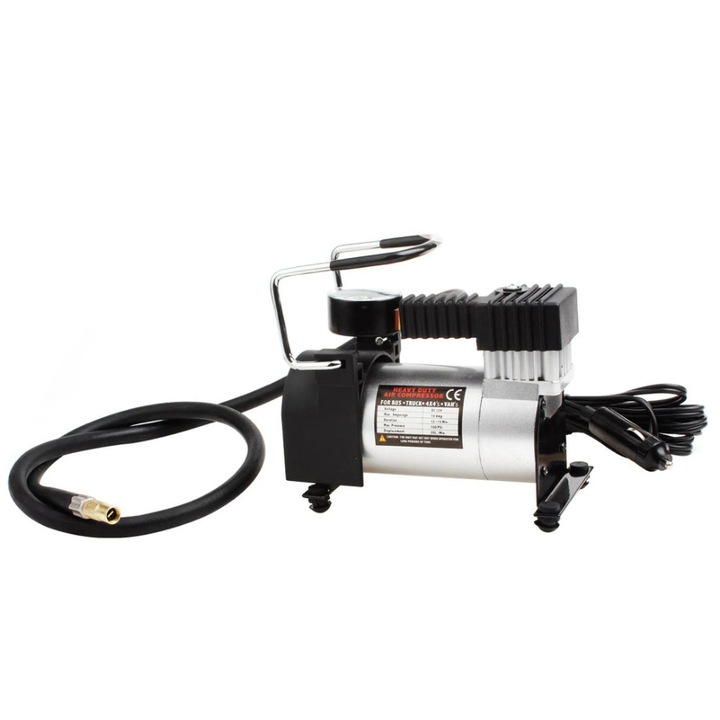 Auto kompresszor, gumikhoz, fém, 12V