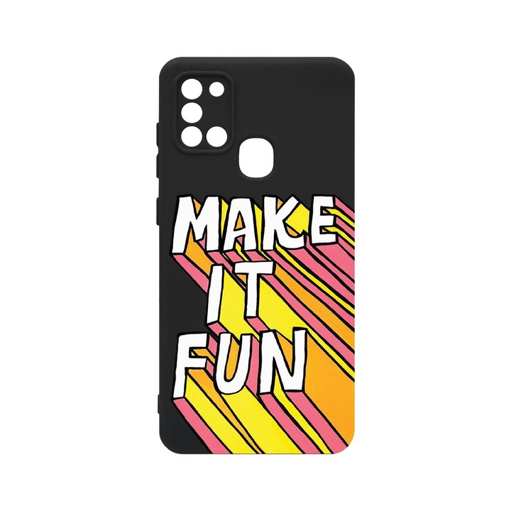 Husa BestCase® Premium Liquid Silicon, Compatibila Cu Samsung Galaxy A21s, Make It Fun, SLIM 1.2MM, Microfibra in interior, Antisoc, Rezistent la socuri, Protectie Camera, PB 494