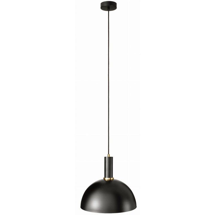 Lampa suspendata, Ledigo, Metal, E27, Negru