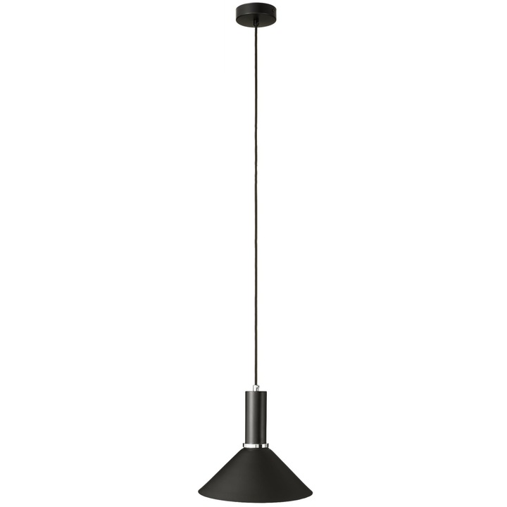 Lampa suspendata, Ledigo, Metal, E27, Negru
