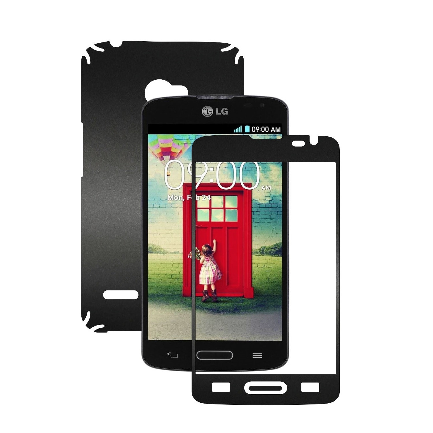 Folie de protectie Carbon Skinz, Husa de tip Skin Adeziv pentru Carcasa, Negru Mat dedicata LG L90