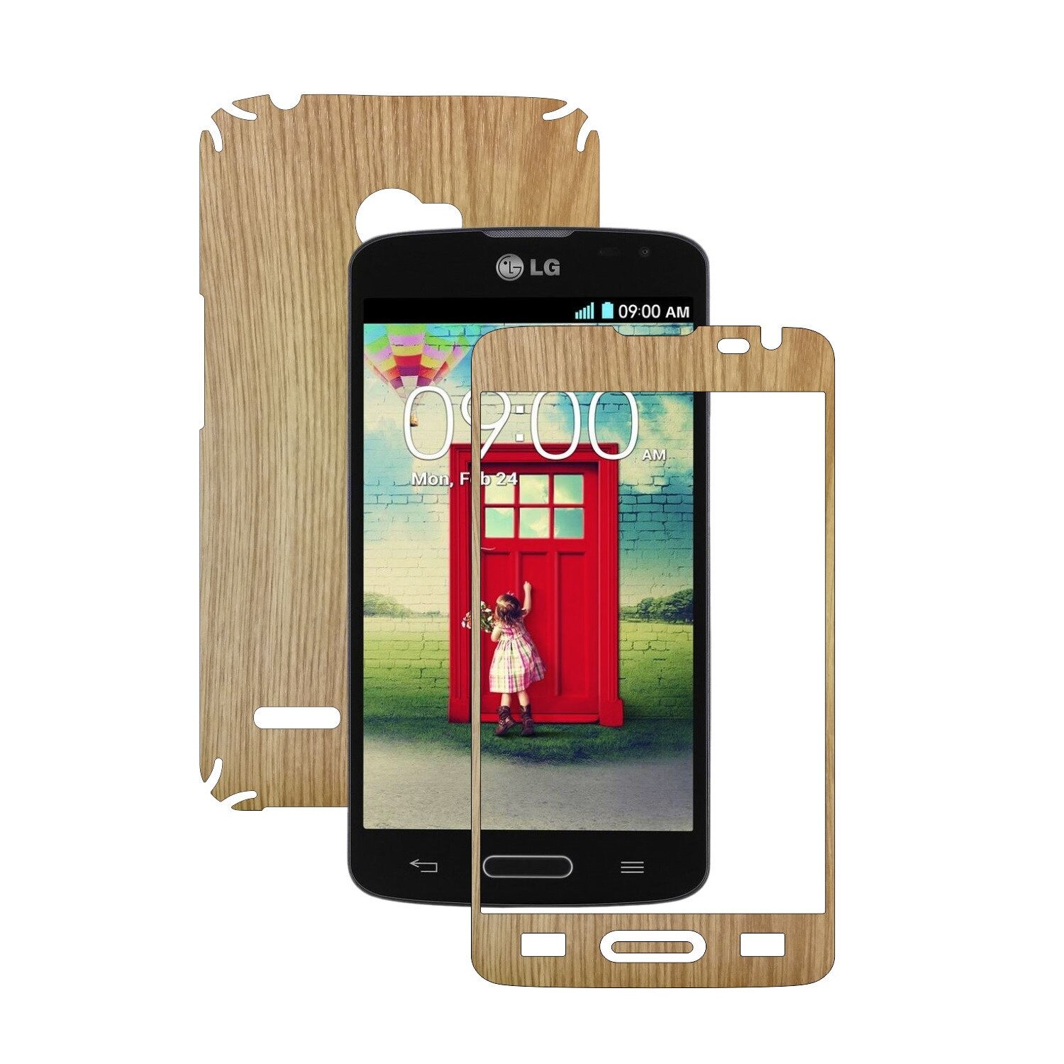 Folie de protectie Carbon Skinz, Husa de tip Skin Adeziv pentru Carcasa, Lemn Stejar dedicata LG L90