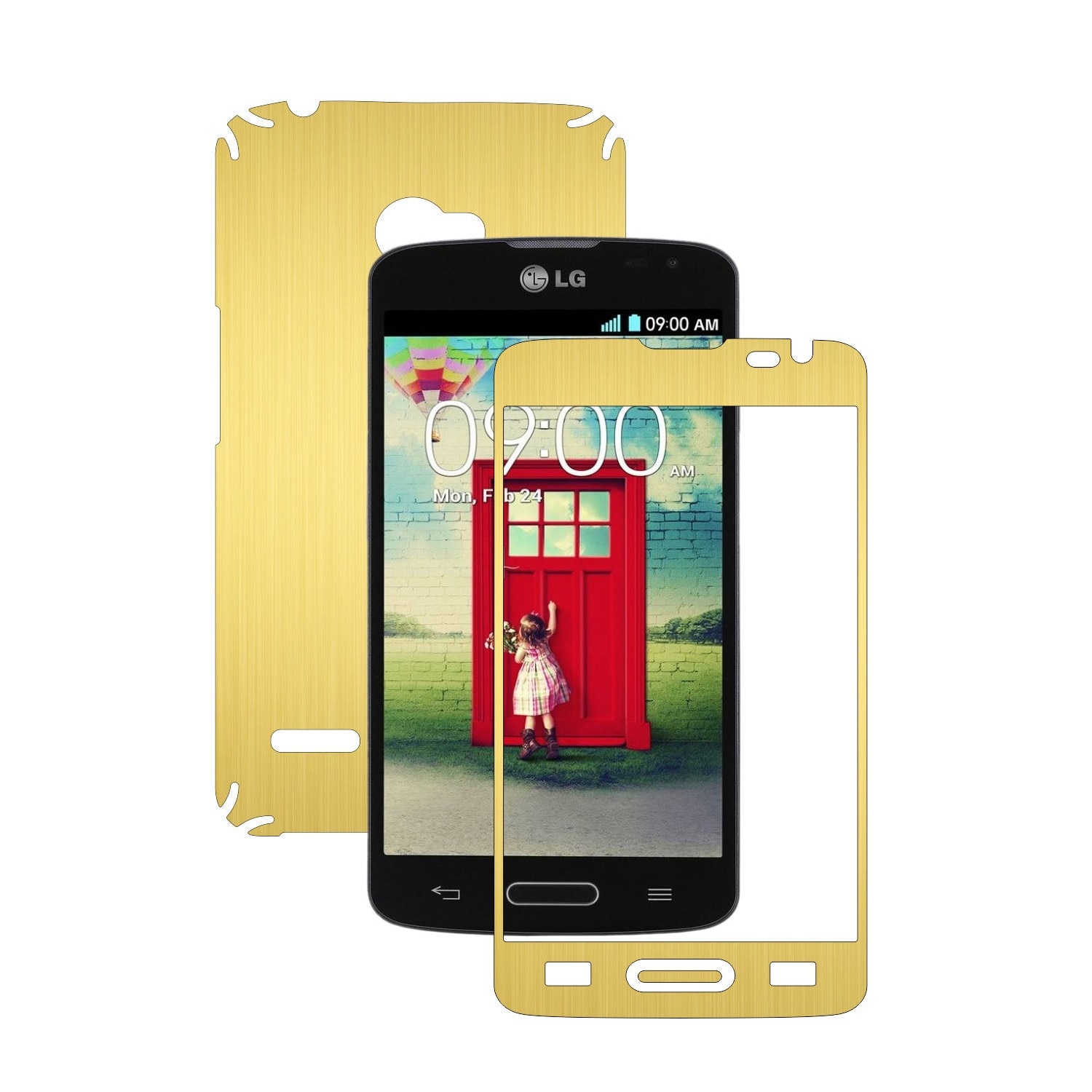 Folie de protectie Carbon Skinz, Husa de tip Skin Adeziv pentru Carcasa, Brushed Auriu dedicata LG L90