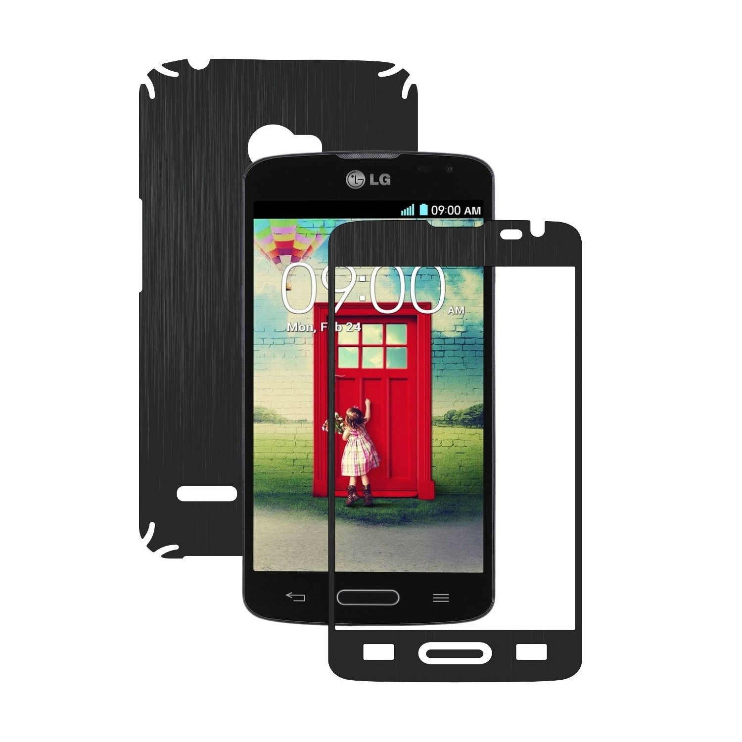 Folie de protectie Carbon Skinz, Husa de tip Skin Adeziv pentru Carcasa, Brushed Negru dedicata LG L90