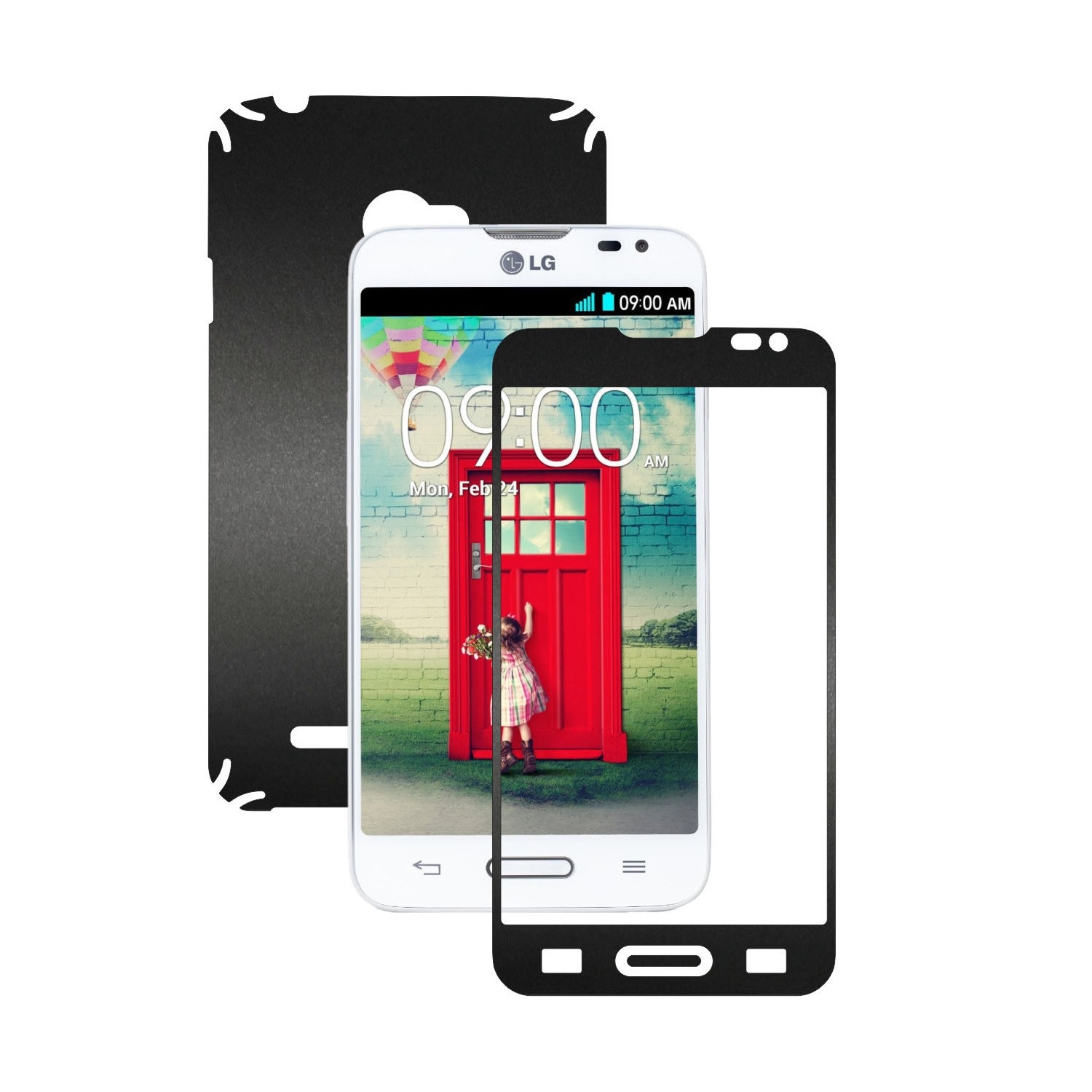 Folie de protectie Carbon Skinz, Husa de tip Skin Adeziv pentru Carcasa, Negru Mat dedicata LG L70