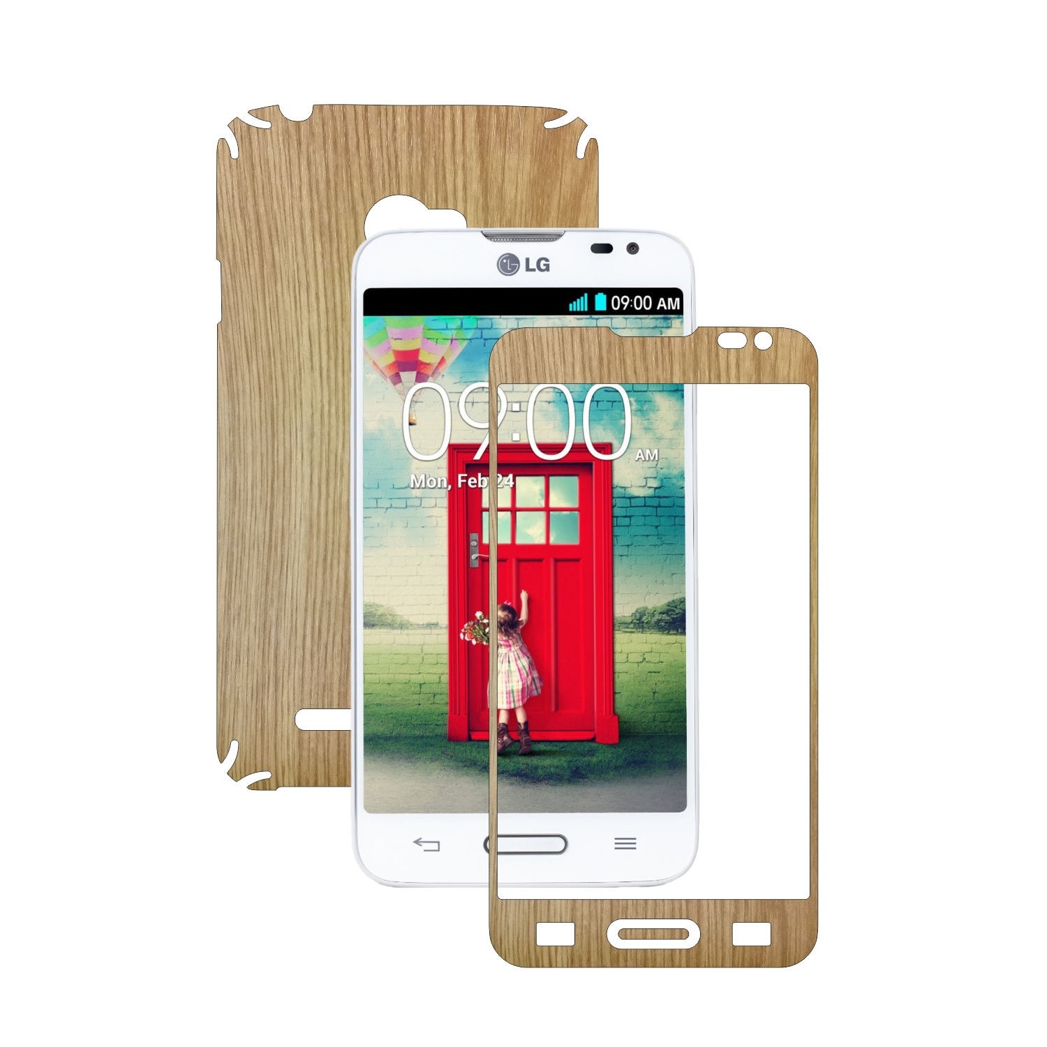 Folie de protectie Carbon Skinz, Husa de tip Skin Adeziv pentru Carcasa, Lemn Stejar dedicata LG L70